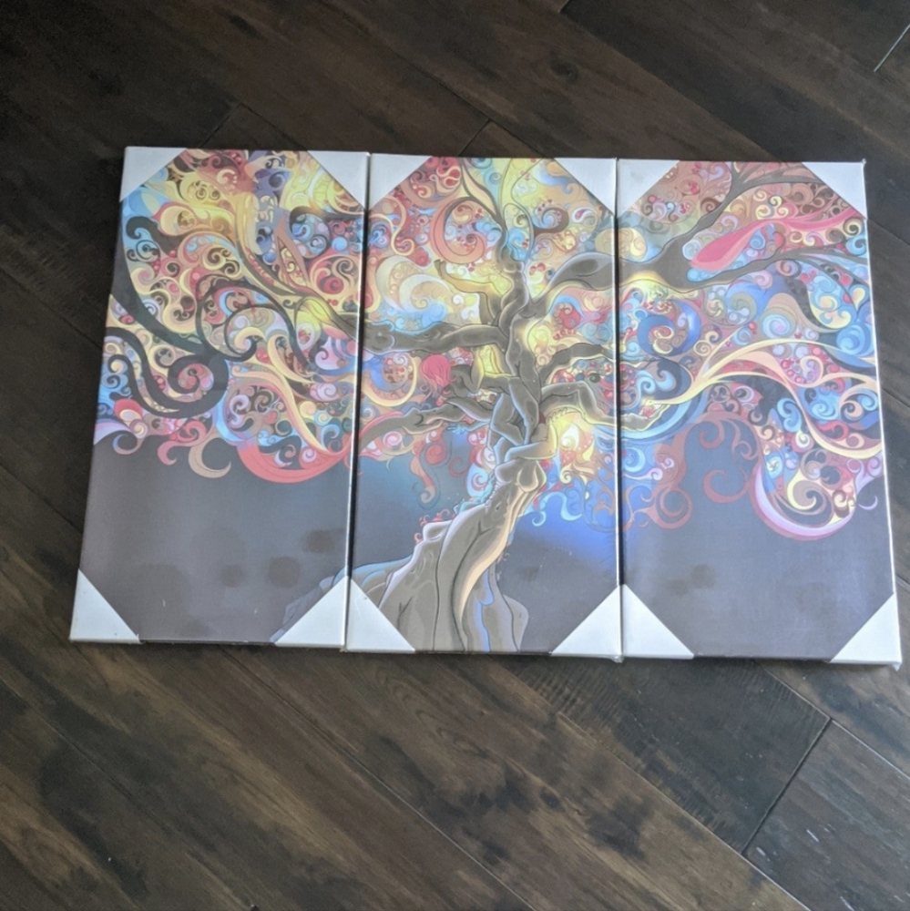 Psychedelic Trippy Art Tree Canvas Wall Art Picture Print